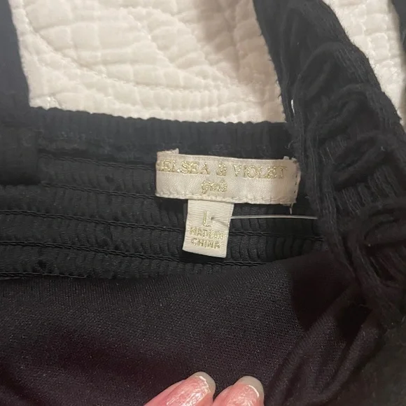 Chelsea & Violet Black and Cream Lace Tank Tops - Picture 3 of 6